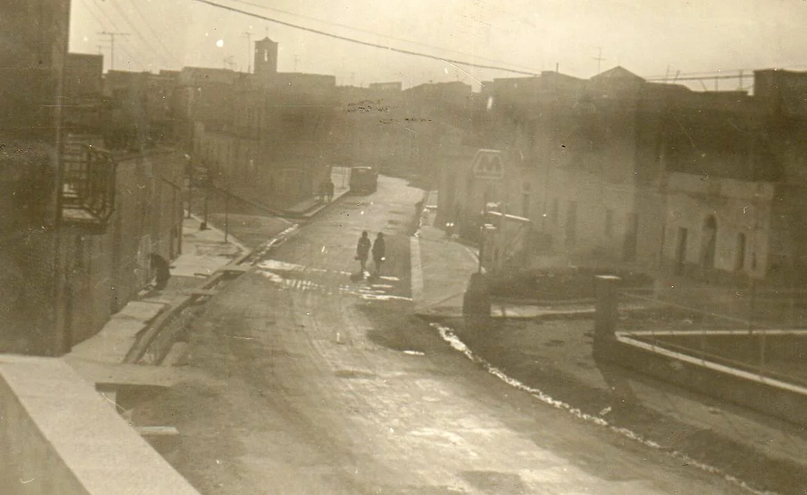 Viale della Repubblica a Carapelle in una fotografia storica
