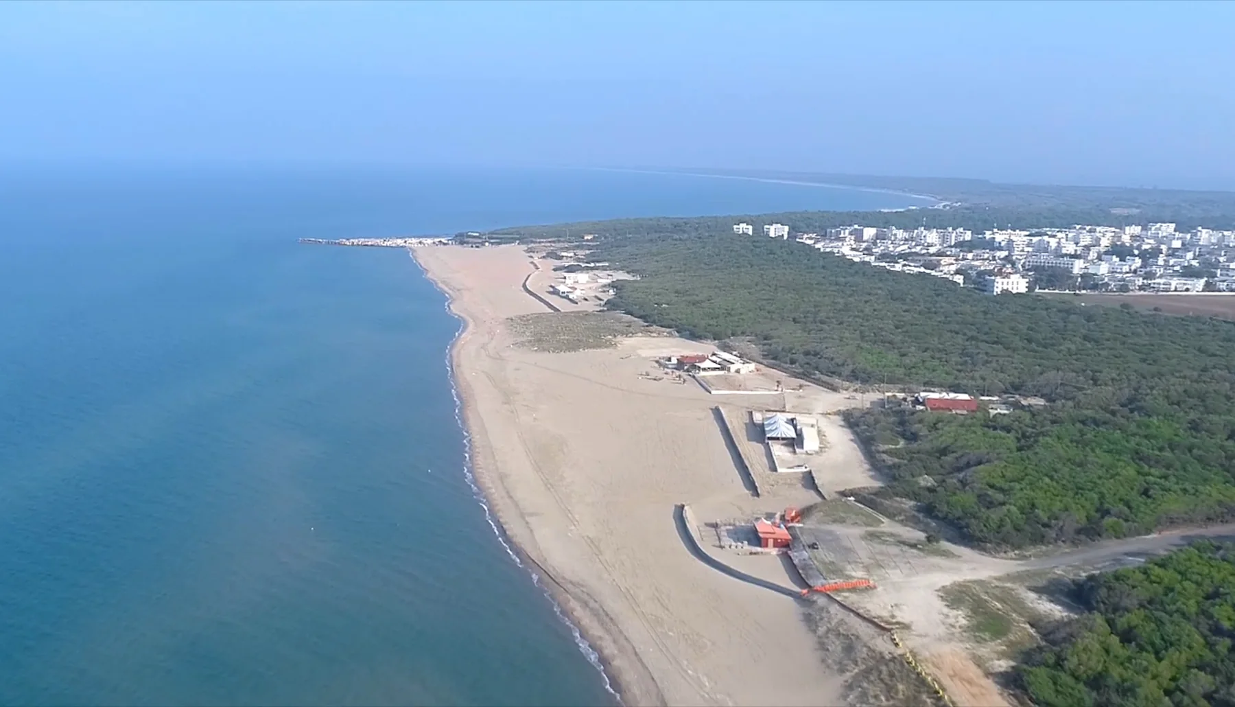 Panorama della spiaggia, della pineta e dell'abitato di Marina di Lesina